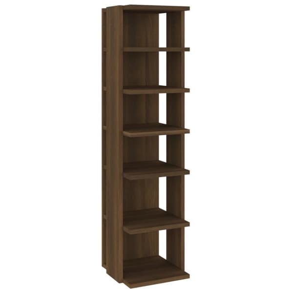 skoreoler 2 stk. 27,5x27x102 cm konstrueret træ brun egetræ