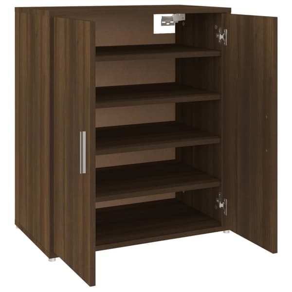 Kenkäteline ruskea tammi 60x35x70 cm tekninen puu