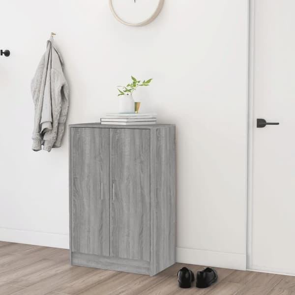 skoskab 60x35x92 cm konstrueret træ grå sonoma-eg