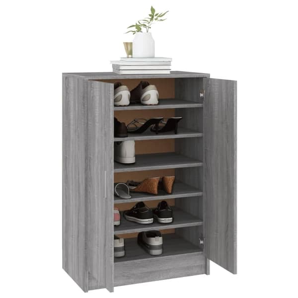 skoskab 60x35x92 cm konstrueret træ grå sonoma-eg