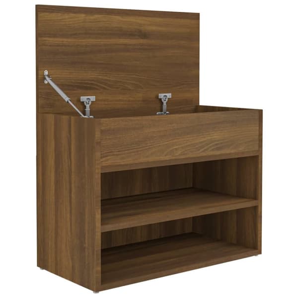 skobænk 60x30x45 cm konstrueret træ brun egetræ