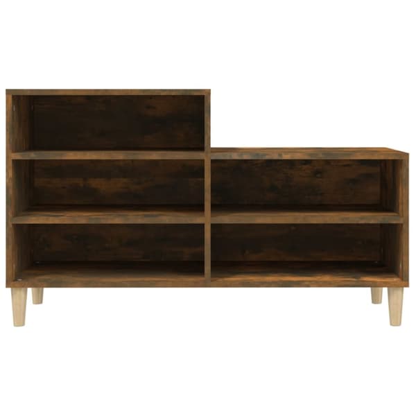 Skoställ rökfärgad ek 102x36x60 cm konstruerat trä