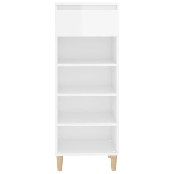 Skoskåp vit högglans 40x36x105 cm konstruerat trä