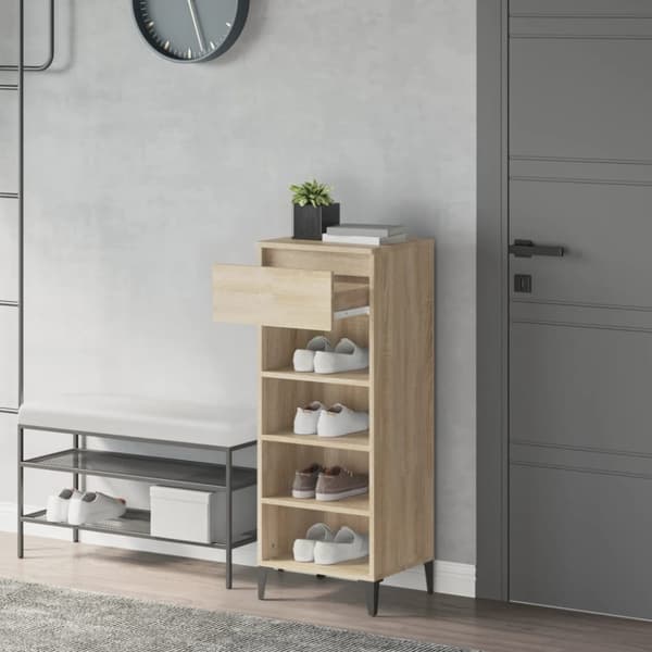 Skohylla sonoma-ek 40x36x105 cm konstruerat trä