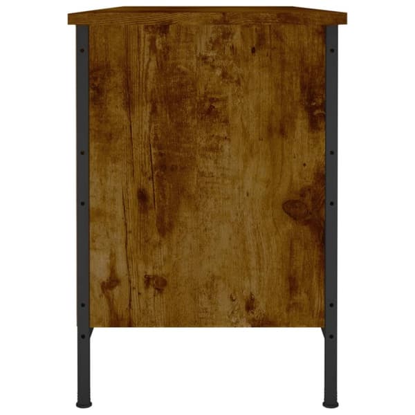 Skoställ rökfärgad ek 100x35x50 cm konstruerat trä