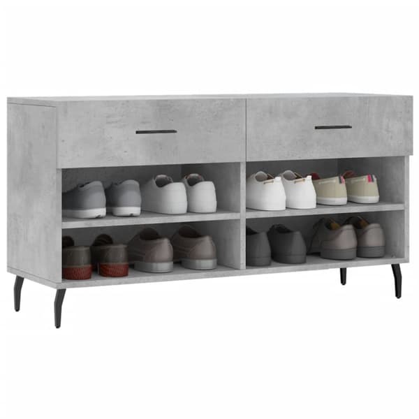 Skobänk betonggrå 102x35x55 cm konstruerat trä