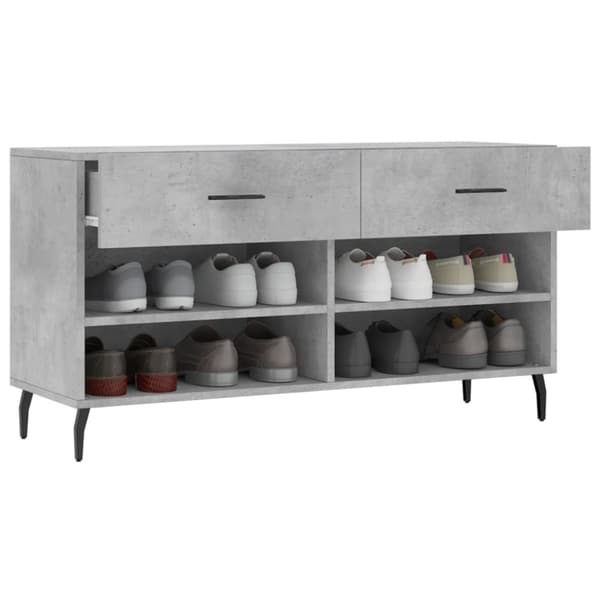 Skobänk betonggrå 102x35x55 cm konstruerat trä