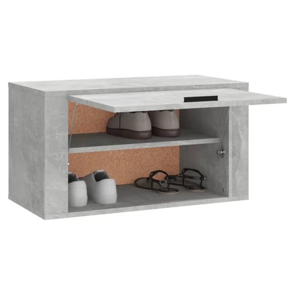 væghængt skoskab 70x35x38 cm konstrueret træ betongrå