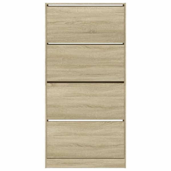 skoskab med 4 vippeskuffer 80x21x163,5 cm sonoma-eg