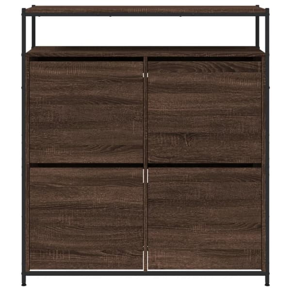 Kenkäkaappi 4 kääntölaatikolla ruskea tammi 100x34x112 cm