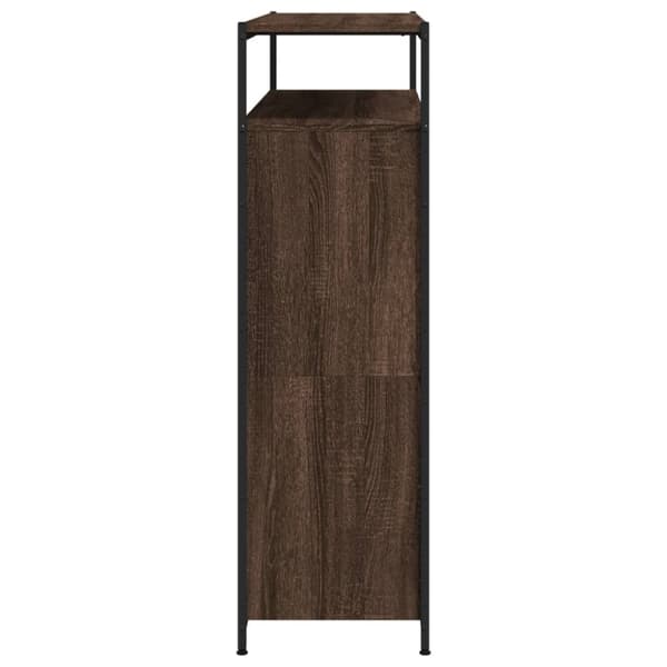 Kenkäkaappi 4 kääntölaatikolla ruskea tammi 100x34x112 cm