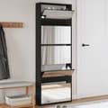 Miniatyrbillede 1 af 10: skoskab med spejl og 5 hylder 63x17x169,5 cm sort