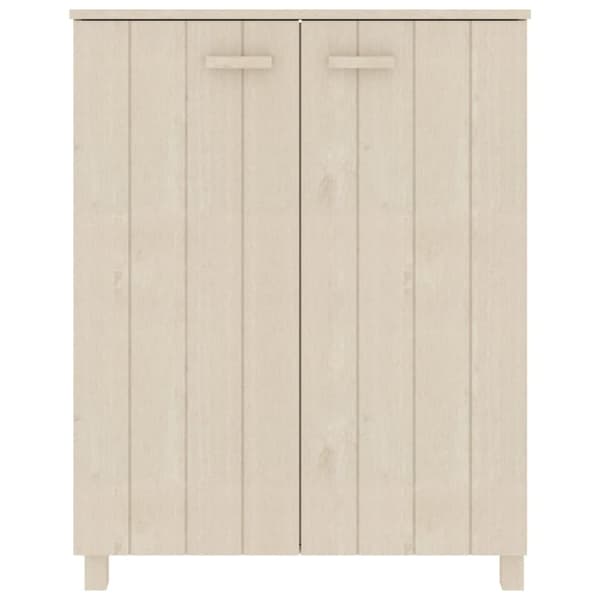 skoskab HAMAR 85x40x108 cm massivt fyrretræ honningbrun