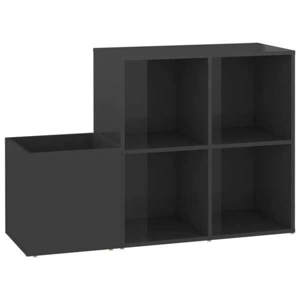 skoskab 105x35,5x70 cm konstrueret træ grå højglans