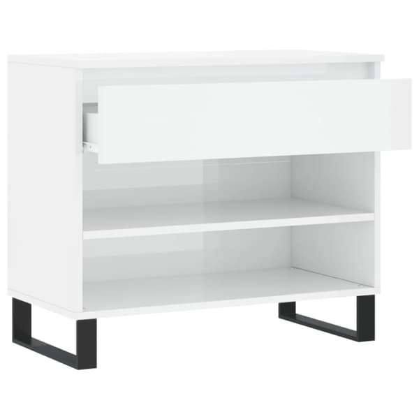 Skoskåp vit högglans 70x36x60 cm konstruerat trä