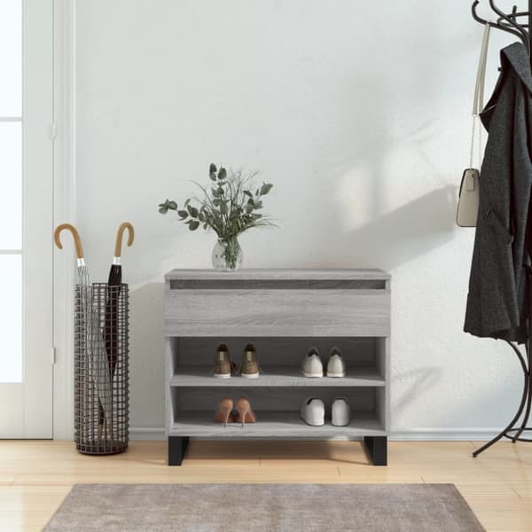 skoskab 102x36x60 cm konstrueret træ grå sonoma-eg