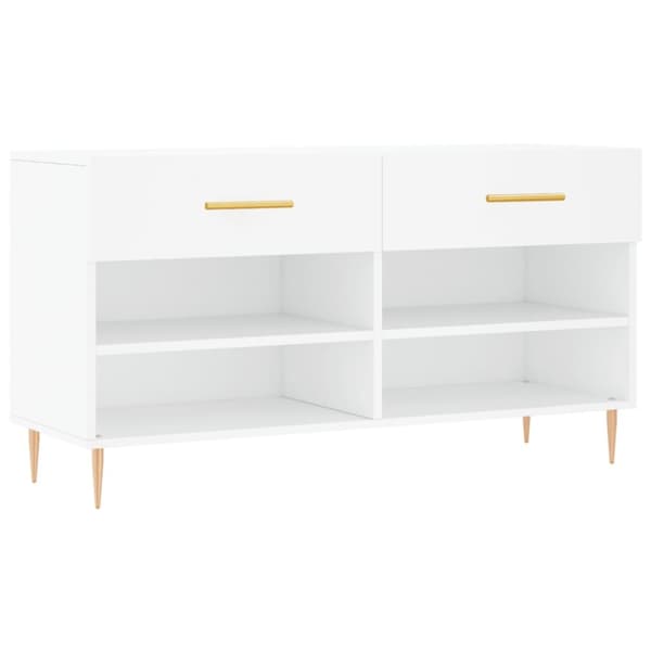 skobænk 102x35x55 cm konstrueret træ hvid