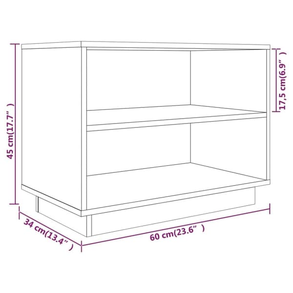 Skoskåp vit 60x34x45 cm massiv furu