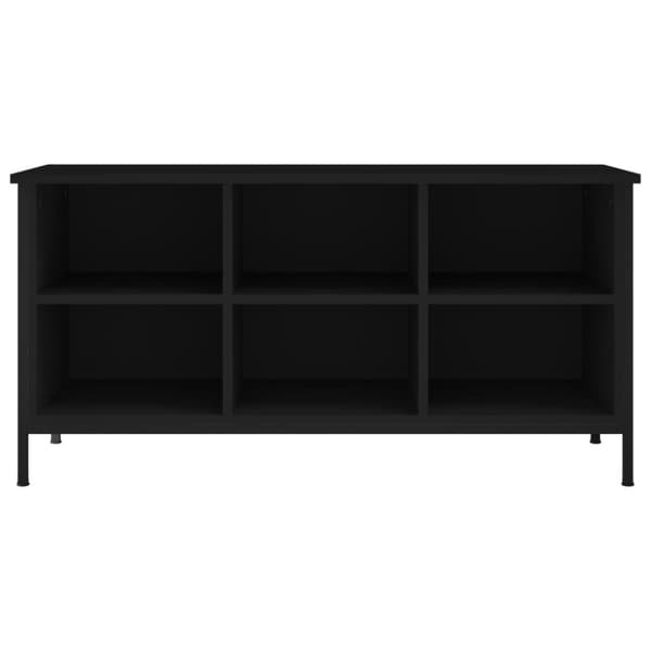 Skoskåp svart 100x35x50 cm konstruerat trä