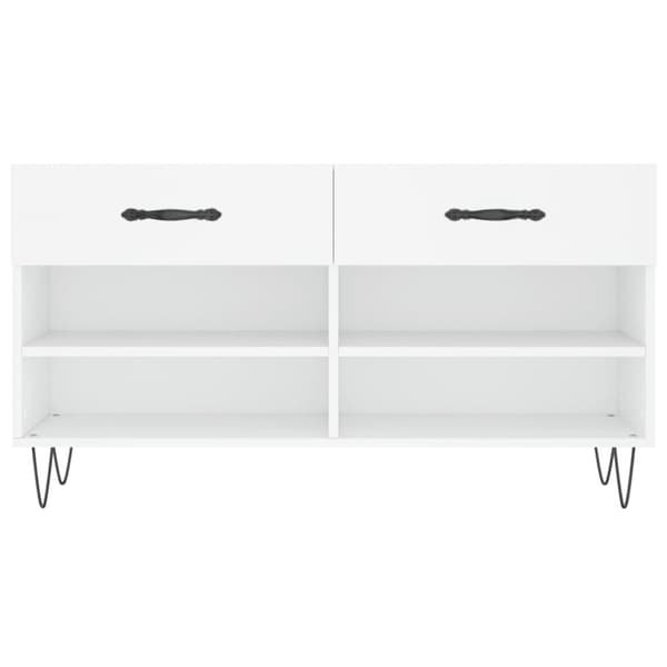 skobænk 102x35x55 cm konstrueret træ hvid