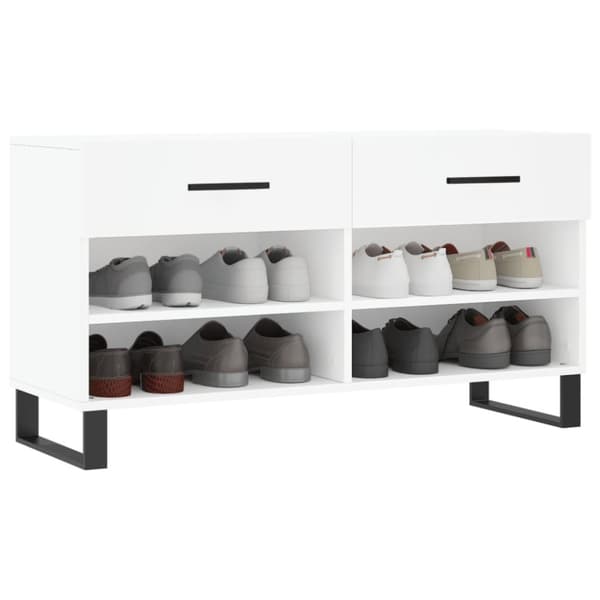 skobænk 102x35x55 cm konstrueret træ hvid