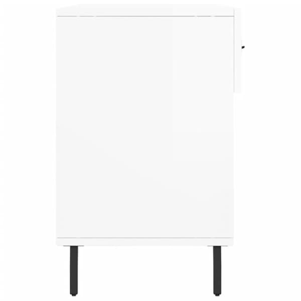 skobænk 102x35x55 cm konstrueret træ hvid højglans
