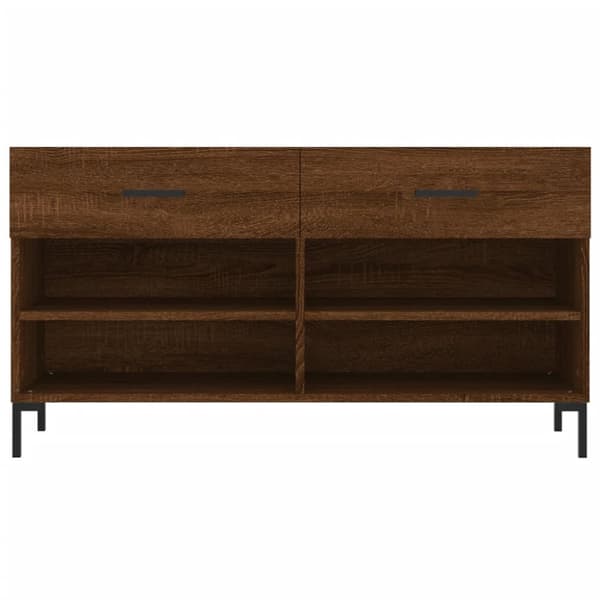Skobänk brun ek 102x35x55 cm konstruerat trä