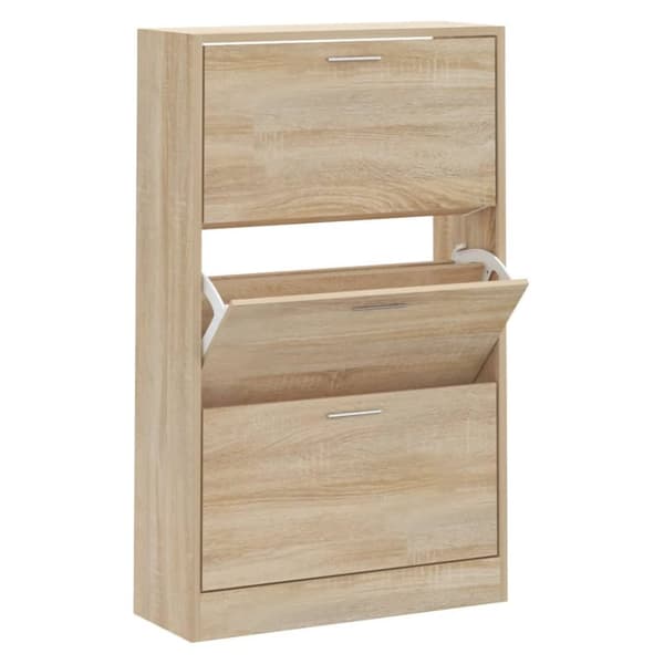 skoskab 63x24x103 cm konstrueret træ sonoma-eg