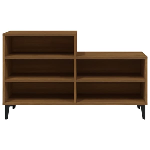 skoskab 102x36x60 cm konstrueret træ brun egetræ