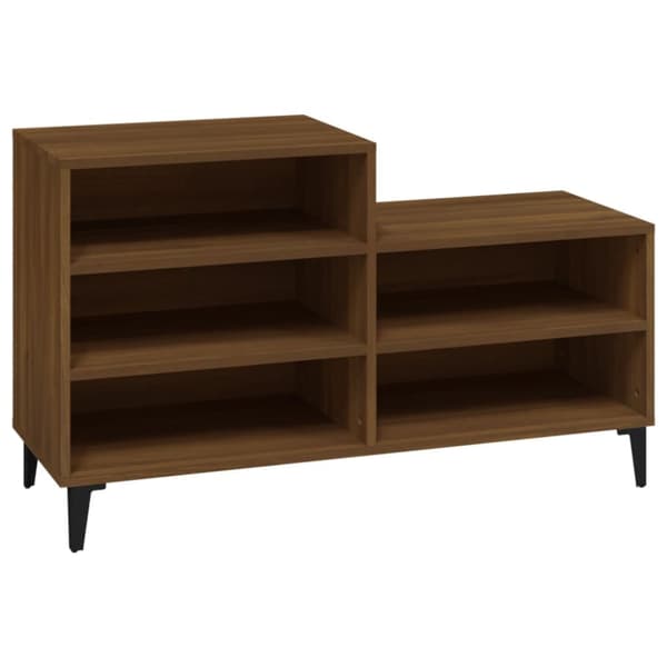 skoskab 102x36x60 cm konstrueret træ brun egetræ