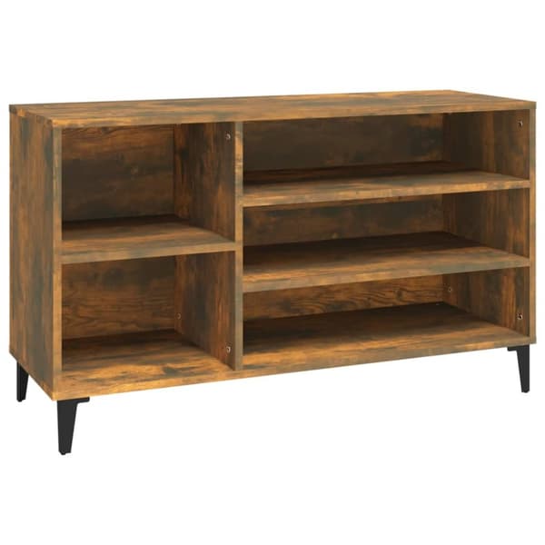 skoskab 102x36x60 cm konstrueret træ røget egetræsfarve