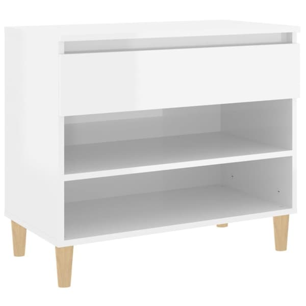 skoreol 70x36x60 cm konstrueret træ hvid højglans