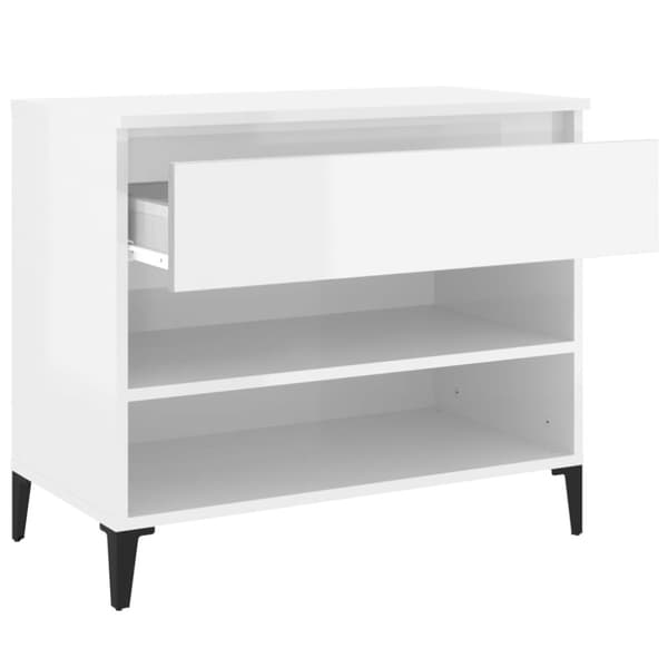 skoreol 70x36x60 cm konstrueret træ hvid højglans