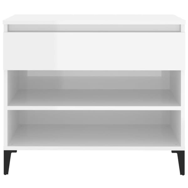skoreol 70x36x60 cm konstrueret træ hvid højglans