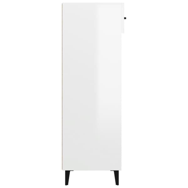 skoskab 60x35x105 cm konstrueret træ hvid højglans
