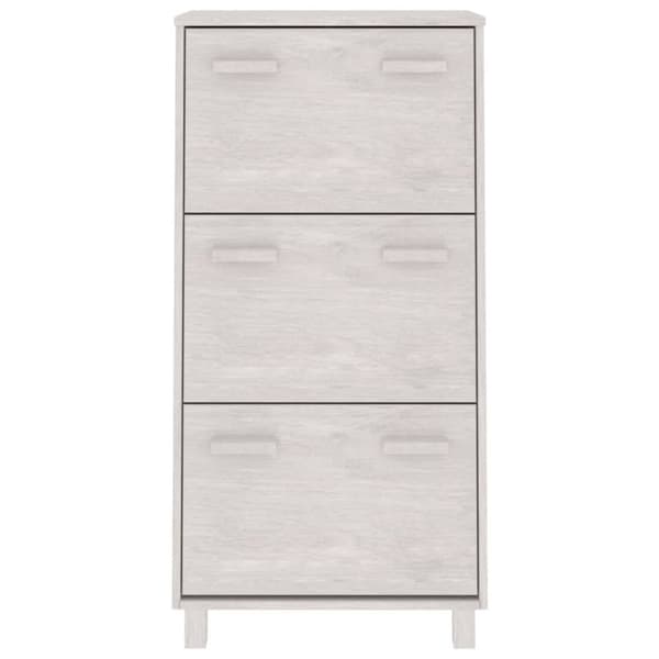 skoskab HAMAR 59,5x35x117 cm massivt fyrretræ hvid