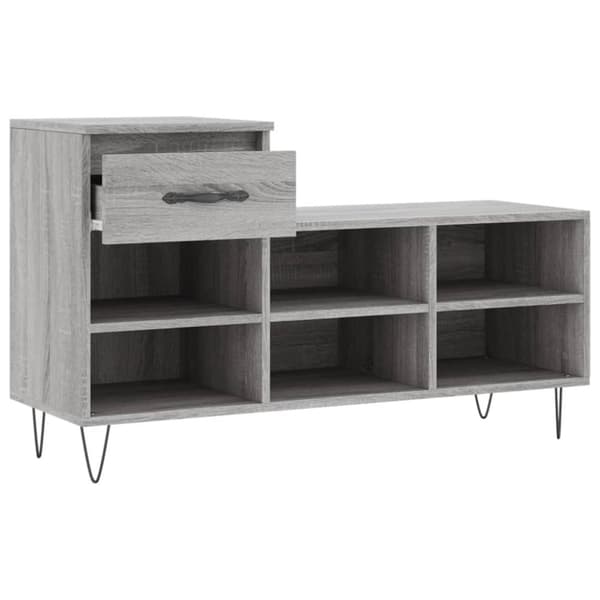 Kenkäkaappi harmaa Sonoma 102x36x60 cm tekninen puu