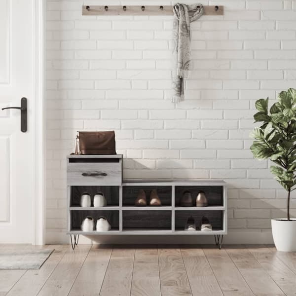 Kenkäkaappi harmaa Sonoma 102x36x60 cm tekninen puu
