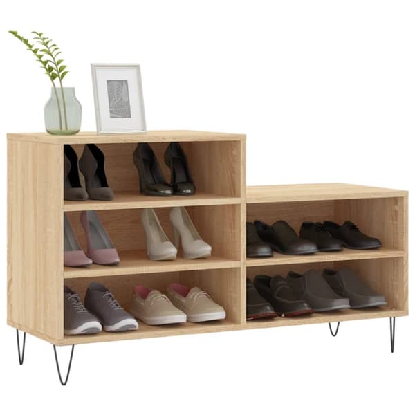 skoreol 102x36x60 cm konstrueret træ sonoma-eg