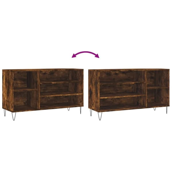 skoskab 102x36x60 cm konstrueret træ røget egetræsfarve