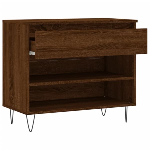 skoreol 70x36x60 cm konstrueret træ brun egetræsfarve