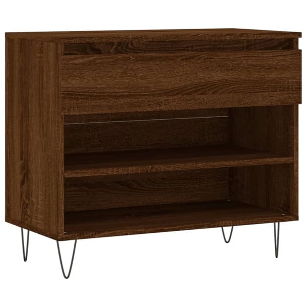 skoreol 70x36x60 cm konstrueret træ brun egetræsfarve