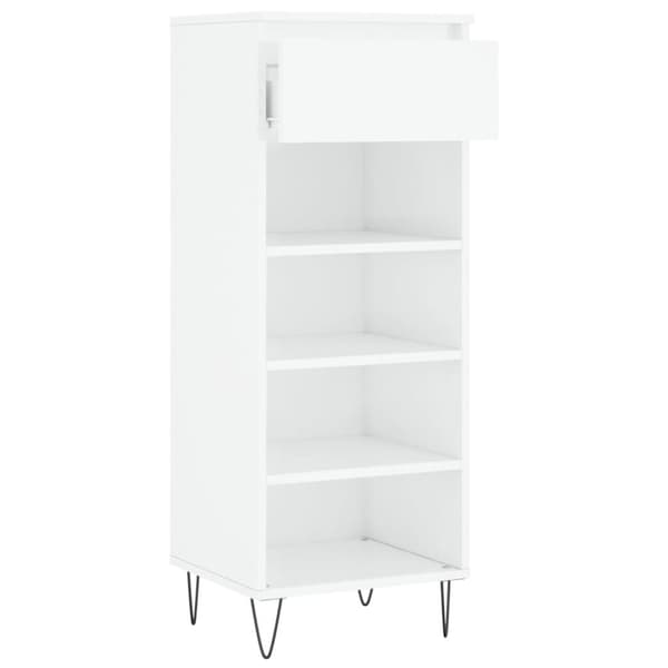 Skoskåp vit högglans 40x36x105 cm konstruerat trä