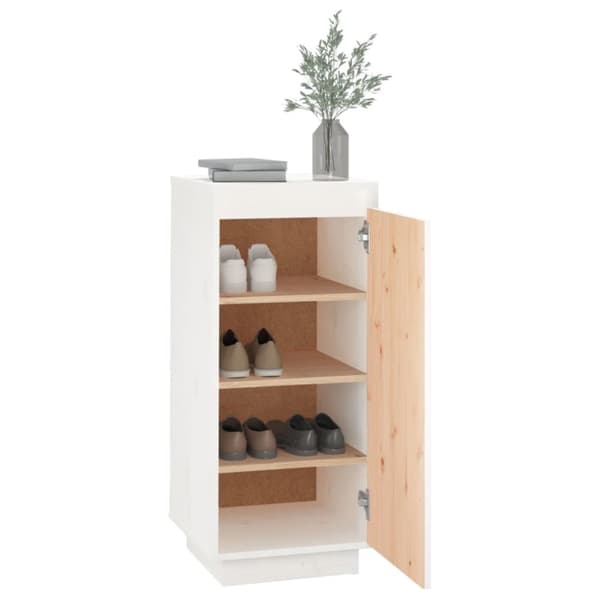 Skoskåp vit 35x35x80 cm massiv furu