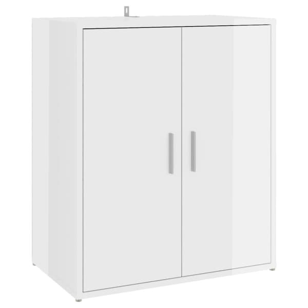skoskab 60x35x70 cm konstrueret træ hvid højglans