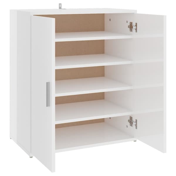 skoskab 60x35x70 cm konstrueret træ hvid højglans