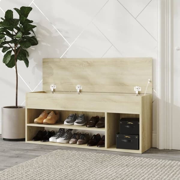 skobænk 105x30x45 cm konstrueret træ sonoma-eg