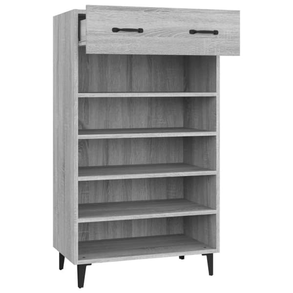 Kenkäkaappi harmaa Sonoma 60x35x105 cm tekninen puu
