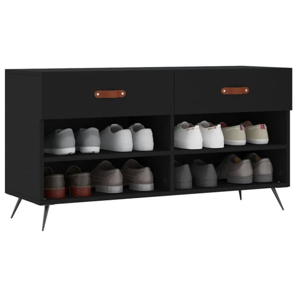 skobænk 102x35x55 cm konstrueret træ sort