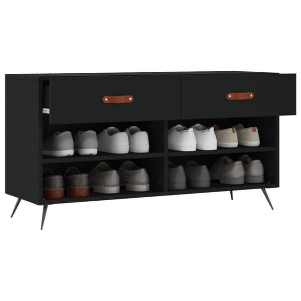 skobænk 102x35x55 cm konstrueret træ sort